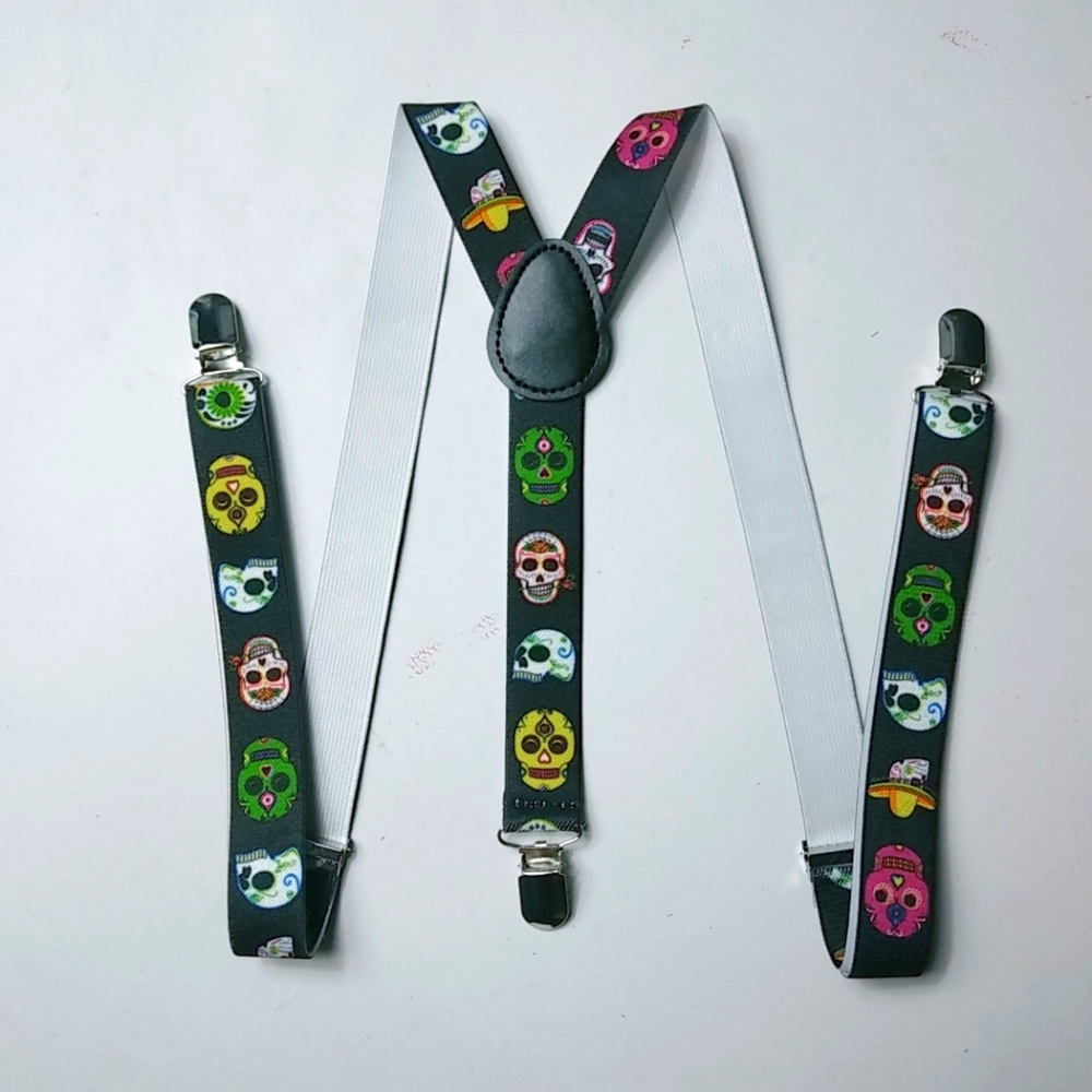 Black Skulls Suspenders